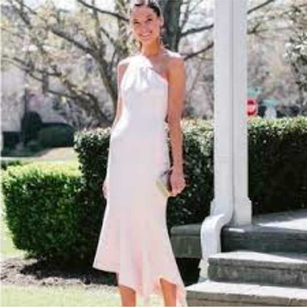 Cinq a Sept One-Shoulder Light Pink Dress